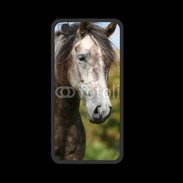 Coque  Iphone 8 PREMIUM Portrait cheval arabe gris 1
