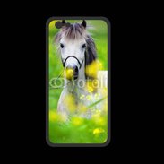 Coque  Iphone 8 PREMIUM Poney Shetland gris et blanc