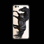 Coque  Iphone 8 PREMIUM Cheval noir au galop 5