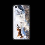 Coque  Iphone 8 PREMIUM Cheval et chien dans la neige