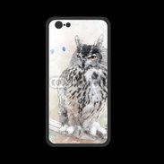 Coque  Iphone 8 PREMIUM hibou en aquarelle