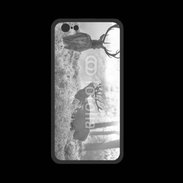 Coque  Iphone 8 PREMIUM Cerf en noir et blanc 150