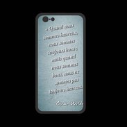 Coque  Iphone 8 PREMIUM Bons heureux Turquoise Citation Oscar Wilde