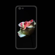 Coque  Iphone 8 PREMIUM Belle rose sur fond noir PR