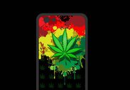 Coque  Iphone 8 PREMIUM Feuille de cannabis et cœur Rasta