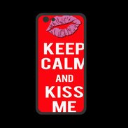 Coque  Iphone 8 PREMIUM Keep Calm Kiss me Rouge