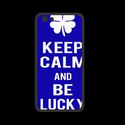 Coque  Iphone 8 PREMIUM Keep Calm Be lucky Bleu