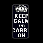 Coque  Iphone 8 PREMIUM Keep Calm Carry on Noir
