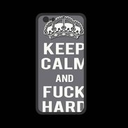 Coque  Iphone 8 PREMIUM Keep calm Fuck hard Gris