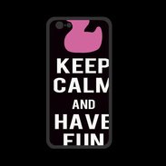 Coque  Iphone 8 PREMIUM Keep Calm Have fun Noir
