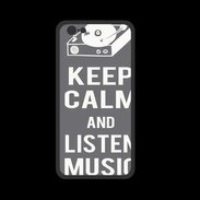 Coque  Iphone 8 PREMIUM Keep Calm Listen music Gris