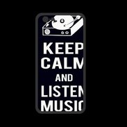 Coque  Iphone 8 PREMIUM Keep Calm Listen music Noir