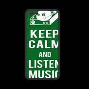 Coque  Iphone 8 PREMIUM Keep Calm Listen music Vert