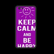 Coque  Iphone 8 PREMIUM Keep Calm Be Happy Violet