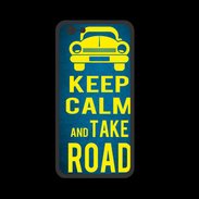 Coque  Iphone 8 PREMIUM Keep Calm and Take o road 2 Bleu