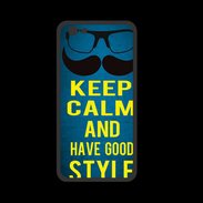 Coque  Iphone 8 PREMIUM Keep Calm and Have a good Style Bleu