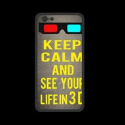 Coque  Iphone 8 PREMIUM Keep Calm and See your life 3D Gris