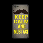 Coque  Iphone 8 PREMIUM Keep Calm and Mustach Gris