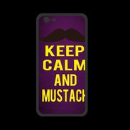 Coque  Iphone 8 PREMIUM Keep Calm and Mustach Violet