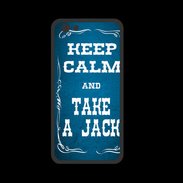 Coque  Iphone 8 PREMIUM Keep Calm and Take Jack Bleu