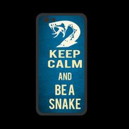 Coque  Iphone 8 PREMIUM Keep Calm and Be a Snake bleu