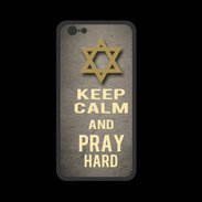 Coque  Iphone 8 PREMIUM Keep Calm and Pray jewish Gris