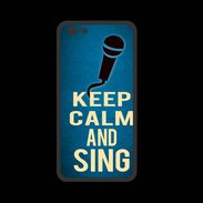 Coque  Iphone 8 PREMIUM Keep Calm and Sing Bleu