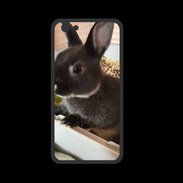 Coque  Iphone 8 PREMIUM Lapin nair noir et gris 75