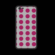 Coque  Iphone 8 PREMIUM pois gris & framboise