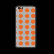 Coque  Iphone 8 PREMIUM pois gris & orange