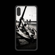 Coque   Iphone X PREMIUM Ancre en noir et blanc