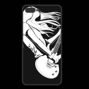 Coque  Iphone 8 Plus PREMIUM Musicienne guitare électrique en noir et blanc