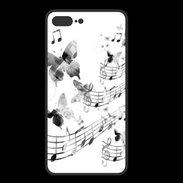 Coque  Iphone 8 Plus PREMIUM Dessin de note de musique en noir et blanc 75
