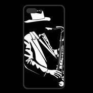 Coque  Iphone 8 Plus PREMIUM Saxophoniste en noir et blanc 2