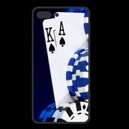 Coque  Iphone 8 Plus PREMIUM Poker bleu et noir