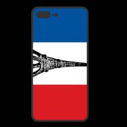 Coque  Iphone 8 Plus PREMIUM Drapeau français et Tour Eiffel