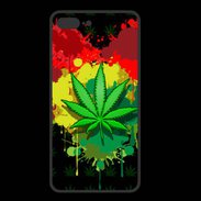 Coque  Iphone 8 Plus PREMIUM Feuille de cannabis et cœur Rasta