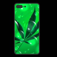 Coque  Iphone 8 Plus PREMIUM Cannabis Effet bulle verte