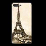 Coque  Iphone 8 Plus PREMIUM Tour Eiffel Vintage en noir et blanc