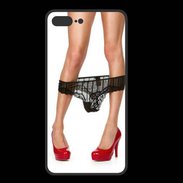 Coque  Iphone 8 Plus PREMIUM Escarpins rouges vernis lingerie dentelle noire sexy