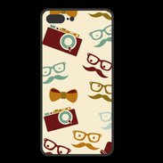 Coque  Iphone 8 Plus PREMIUM Moustache lunette et chapeau