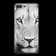 Coque  Iphone 8 Plus PREMIUM Lion en noir et blanc