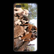 Coque  Iphone 8 Plus PREMIUM Chiots Boxer sur un tronc d''arbre