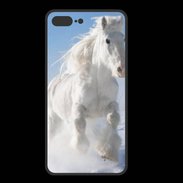 Coque  Iphone 8 Plus PREMIUM Cheval blanc dans la neige 2