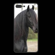 Coque  Iphone 8 Plus PREMIUM Magnifique cheval noir 5