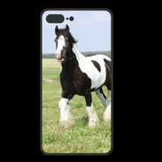 Coque  Iphone 8 Plus PREMIUM Cheval noir et blanc 5