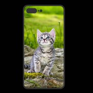 Coque  Iphone 8 Plus PREMIUM Portrait d'un chaton gris