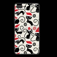Coque  Iphone 8 Plus PREMIUM Fond chat noir Noël