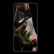Coque  Iphone 8 Plus PREMIUM Lingerie et rose rouge