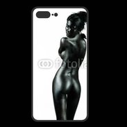 Coque  Iphone 8 Plus PREMIUM Femme nue body painting noir et blanc 3